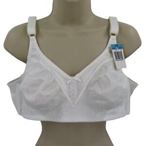 Bali 42C Double Support Wirefree Bra 3820 Wireless Unlined Solid White NEW Women